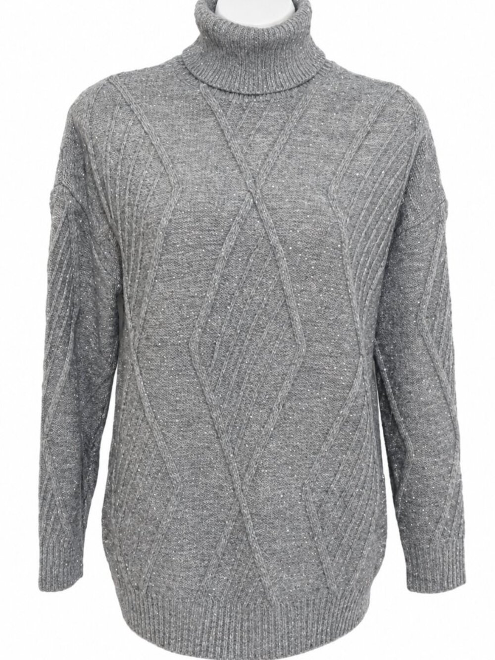 Medium Womens gray turtleneck sweater. Long sleeve. Casual Workwear Cozy Comfy